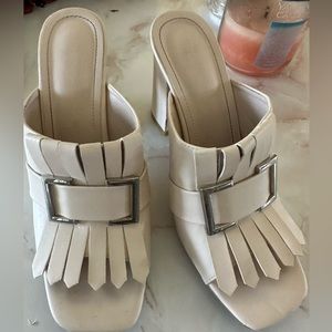 Cream Mule Heels